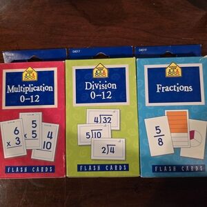 Multiplication, Division & Fractions Flash Cards - Bright Multi